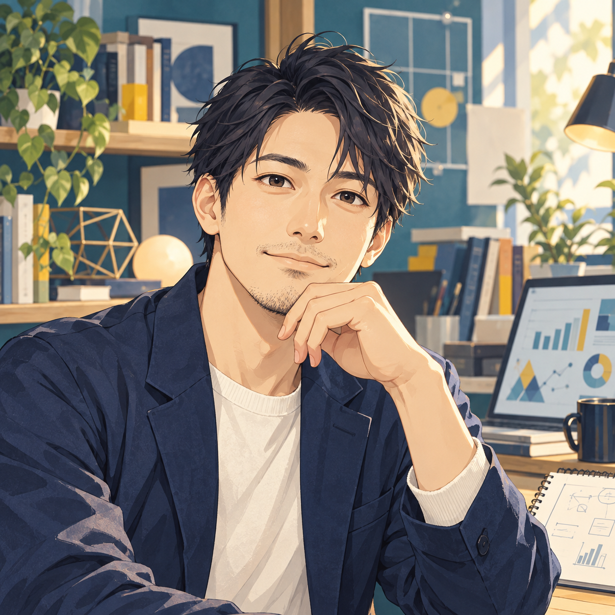 あにかつ運営者・御堂宗介のイメージイラスト